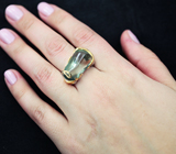 Серебряное кольцо с зеленым аметистом Серебро 925