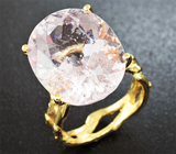 Золотое кольцо с крупным розовым морганитом 22,64 карат Золото