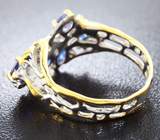 Серебряное кольцо с кианитами и танзанитом Серебро 925