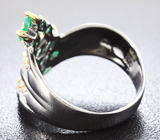 Серебряное кольцо с изумрудами и сапфирами Серебро 925