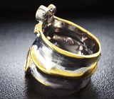 Серебряное кольцо с турмалином, танзанитами, сапфирами и аметистами