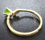 Золотое кольцо с уральским демантоидом 0,42 карат Золото