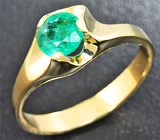 Золотое кольцо с ярким уральским изумрудом 0,61 карат Золото