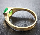 Золотое кольцо с ярким уральским изумрудом 0,61 карат Золото