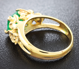 Золотое кольцо с ярким изумрудом 2,01 карат Золото