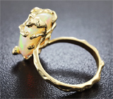 Золотое кольцо с фантастически красивым опалом 6,3 карат и бриллиантами Золото