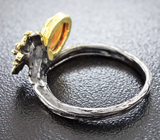 Серебряное кольцо с кристаллическим эфиопским опалом и гранатом Серебро 925
