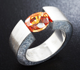 Кольцо c золотисто-оранжевым цирконом Серебро 925