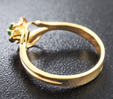 Золотое кольцо с уральским демантоидом 0,1 карат Золото
