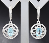 Серебряный комплект с голубыми топазами Серебро 925