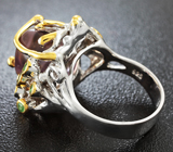 Серебряное кольцо с аметрином авторской огранки и цаворитами Серебро 925