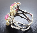 Серебряное кольцо с разноцветными сапфирами и аметистами Серебро 925