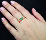Золотое кольцо с неоново-зеленым турмалином 1,02 карат Золото