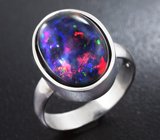 Кольцо c кристаллическим черным опалом Серебро 925