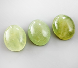 Набор из 3 желто-зеленых берилов 13,42 карат 