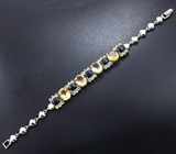 Серебряный браслет с цитринами, кристаллическими опалами и перидотами Серебро 925
