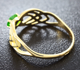 Золотое кольцо с сочно-зеленым демантоидом 0,36 карат Золото