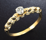 Золотое кольцо с бриллиантом 0,18 карат Золото