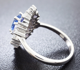 Чудесное серебряное кольцо с васильковым кианитом и танзанитами Серебро 925
