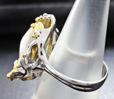 Серебряное кольцо с лимонным цитрином и цаворитами Серебро 925