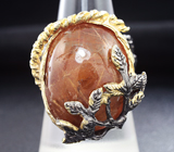 Серебряное кольцо с солнечным камнем Серебро 925