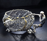 Коллекция «Золотая Рыбка». Подстаканник «Старик и невод» Серебро 925