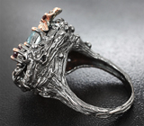 Серебряное кольцо c голубыми топазами и гранатами Серебро 925