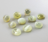 Набор из 10 хризобериллов с эффектом кошачьего глаза 3,55 карат 