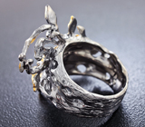 Серебряное кольцо с разноцветными сапфирами и цаворитом Серебро 925
