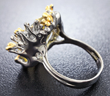 Серебряное кольцо с лимонным цитрином и цавортитами Серебро 925