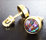 Золотые пусеты с австралийскими болдер опалами 3,98 карат Золото