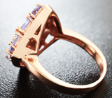 Замечательное cеребряное кольцо с танзанитами Серебро 925