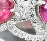 Прелестное серебряное кольцо с рубинами Серебро 925