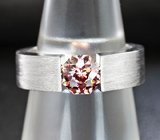 Кольцо c цирконом падпараджа топовой огранки