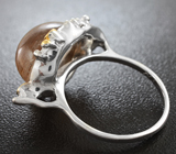 Серебряное кольцо с рутиловым кварцем и сапфирами Серебро 925