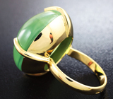 Золотое кольцо с крупным яблочным пренитом 45,6 карат Золото