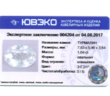 Tourmaline (Парайба турмалин) 1,04 карат Не указан