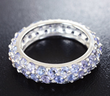 Чудесное серебряное кольцо с танзанитами Серебро 925
