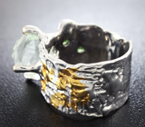 Серебряное кольцо с бериллом и цаворитами Серебро 925