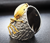 Серебряное кольцо «Паук» с кристаллическим эфиопским опалом Серебро 925