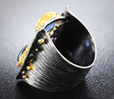 Серебряное кольцо с кианитами и диопсидами Серебро 925