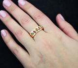 Золотое кольцо с яркими разноцветными сапфирами 1,3 карат Золото