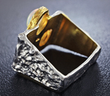 Серебряное кольцо с кристаллическими эфиопскими опалам и синими сапфирами Серебро 925
