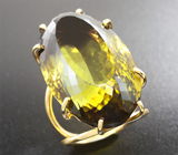 Золотое кольцо с крупным лемотрином 58,7 карат Золото