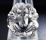 Скульптурное серебряное кольцо «Лягушка» Серебро 925