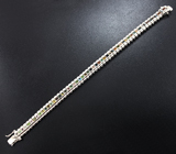 Стильный серебряный браслет с разноцветными турмалинами Серебро 925