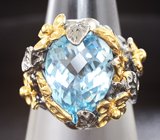 Серебряное кольцо с голубым топазом Серебро 925