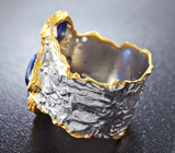 Серебряное кольцо с кианитами и изумрудом Серебро 925