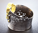 Серебряное кольцо с кристаллическим эфиопским опалом, гранатом, цаворитами и перидотами Серебро 925