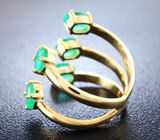 Золотое кольцо с яркими изумрудами 2,35 карат Золото